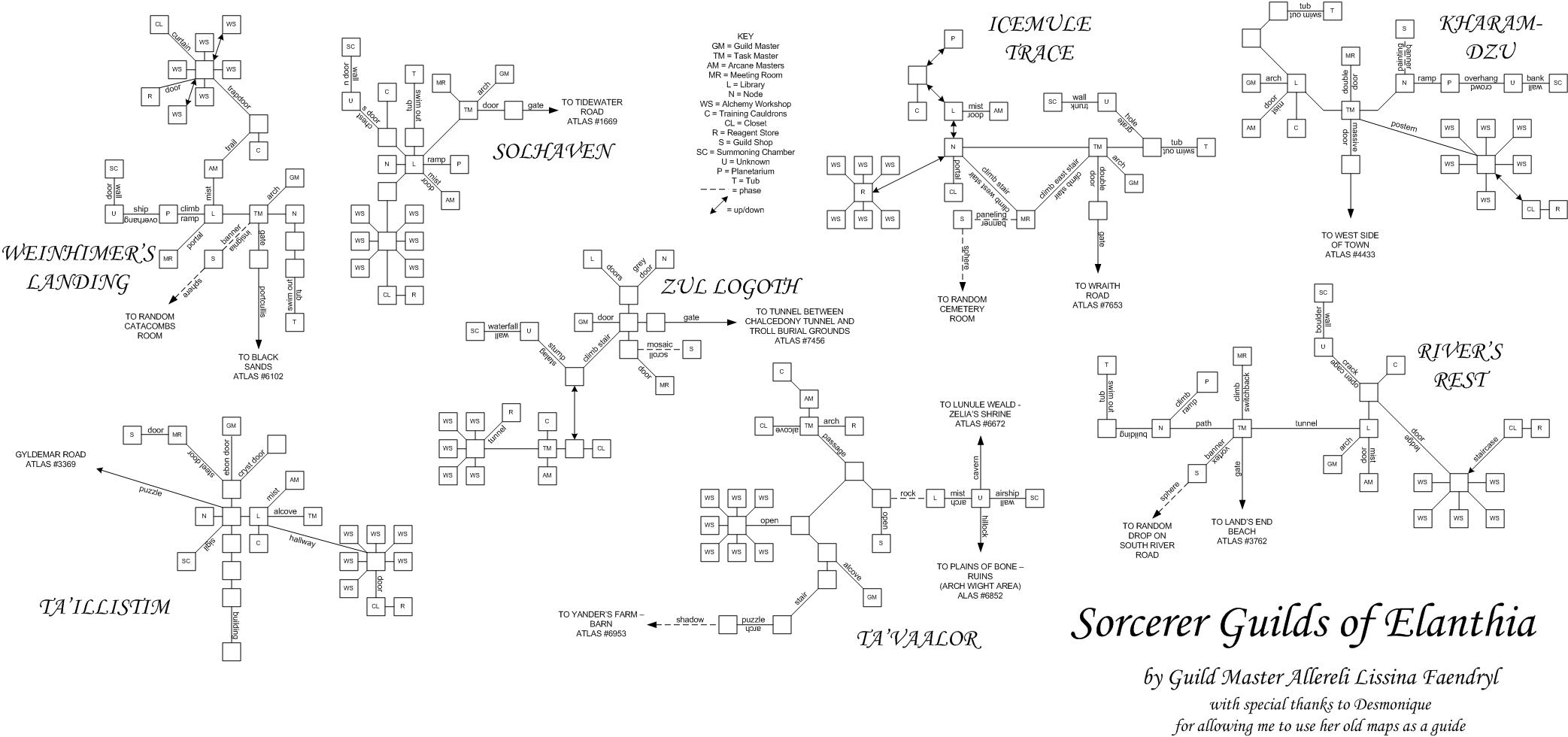 Map of the Sorcerer Guilds