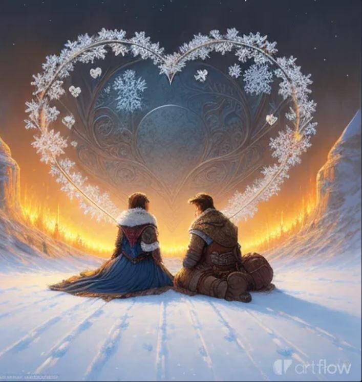 Eternal Love during the Eternal Winter AI artwork created by Opalina using Artflow.ai