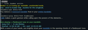 Example of in-game feedback from Busker