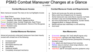 PSM3 Combat Maneuver Changes