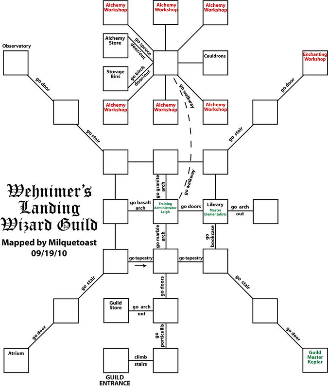 Wehnimer's Landing Wizard Guild Map