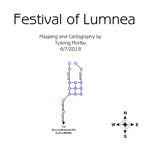 Map of the Festival of Lumnea depicting the in-game rooms for the event venue.