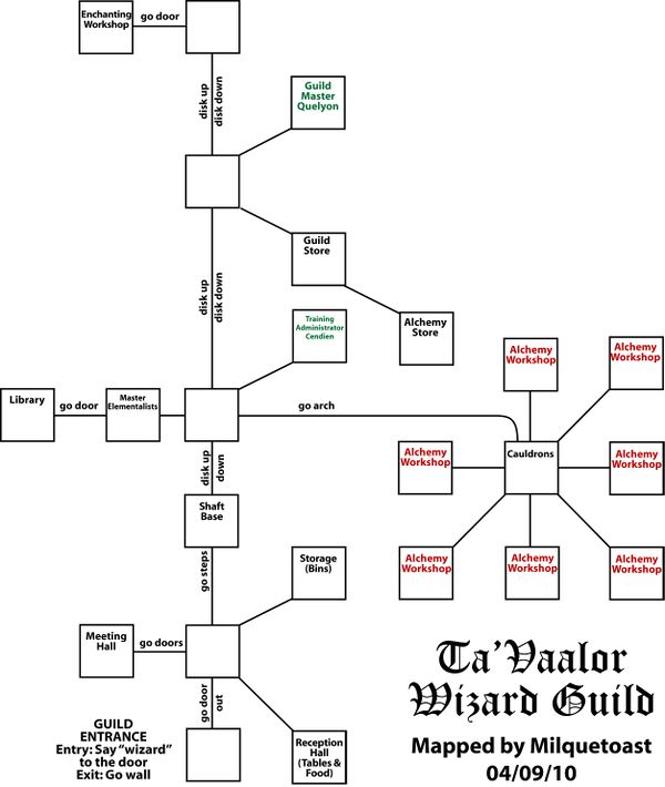 Ta'Vaalor Wizard Guild Map