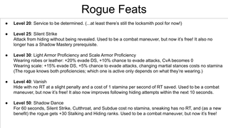 Rogue Feats Overview